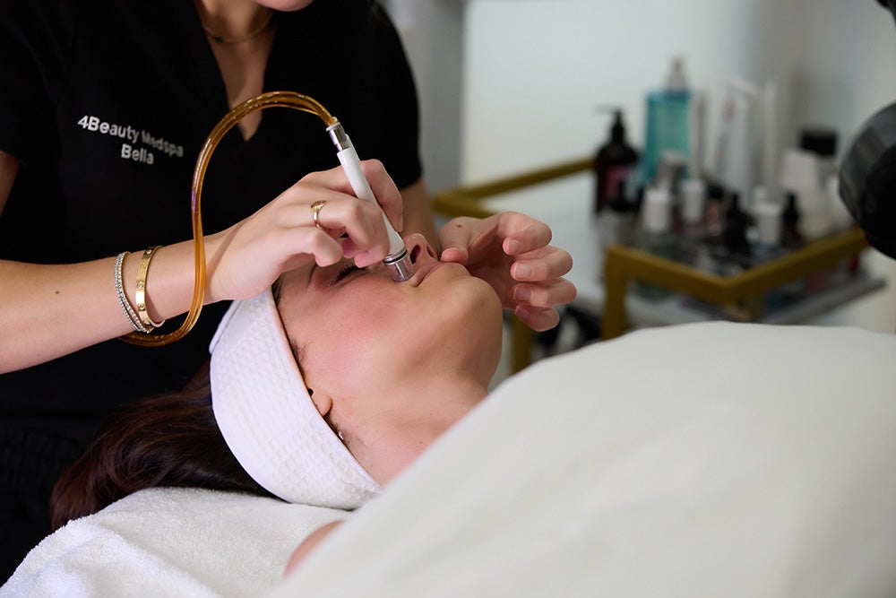 A person's leg being massaged
