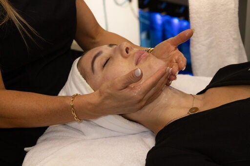 Woman getting a facial